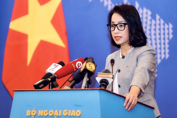 Người phát ngôn Bộ Ngoại giao Phạm Thu Hằng - Ảnh: NAM TRẦN